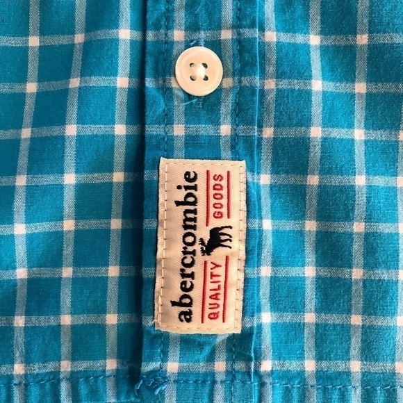 Abercrombie, Blue, Plaid, Button Up Shirt, Boys,Size 13/14, Excellent Condition. - Picture 6 of 8